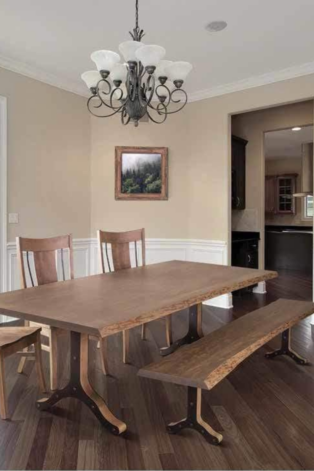 Barkman Furniture Live Edge Dining Room Table with Strada Base - Rustic Furniture Marketplace