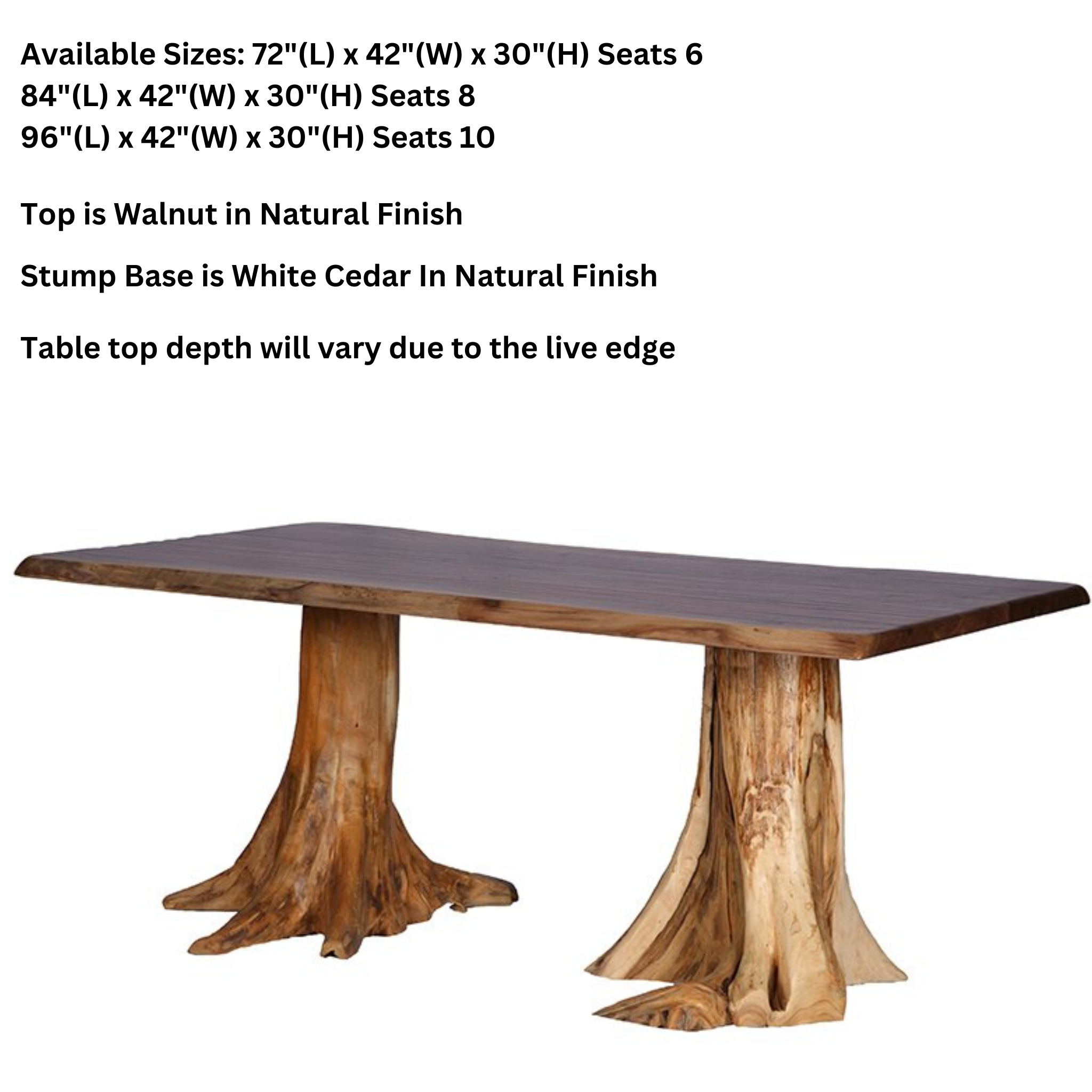 Barkman Furniture Live Edge Double Stump Table - Rustic Furniture Marketplace