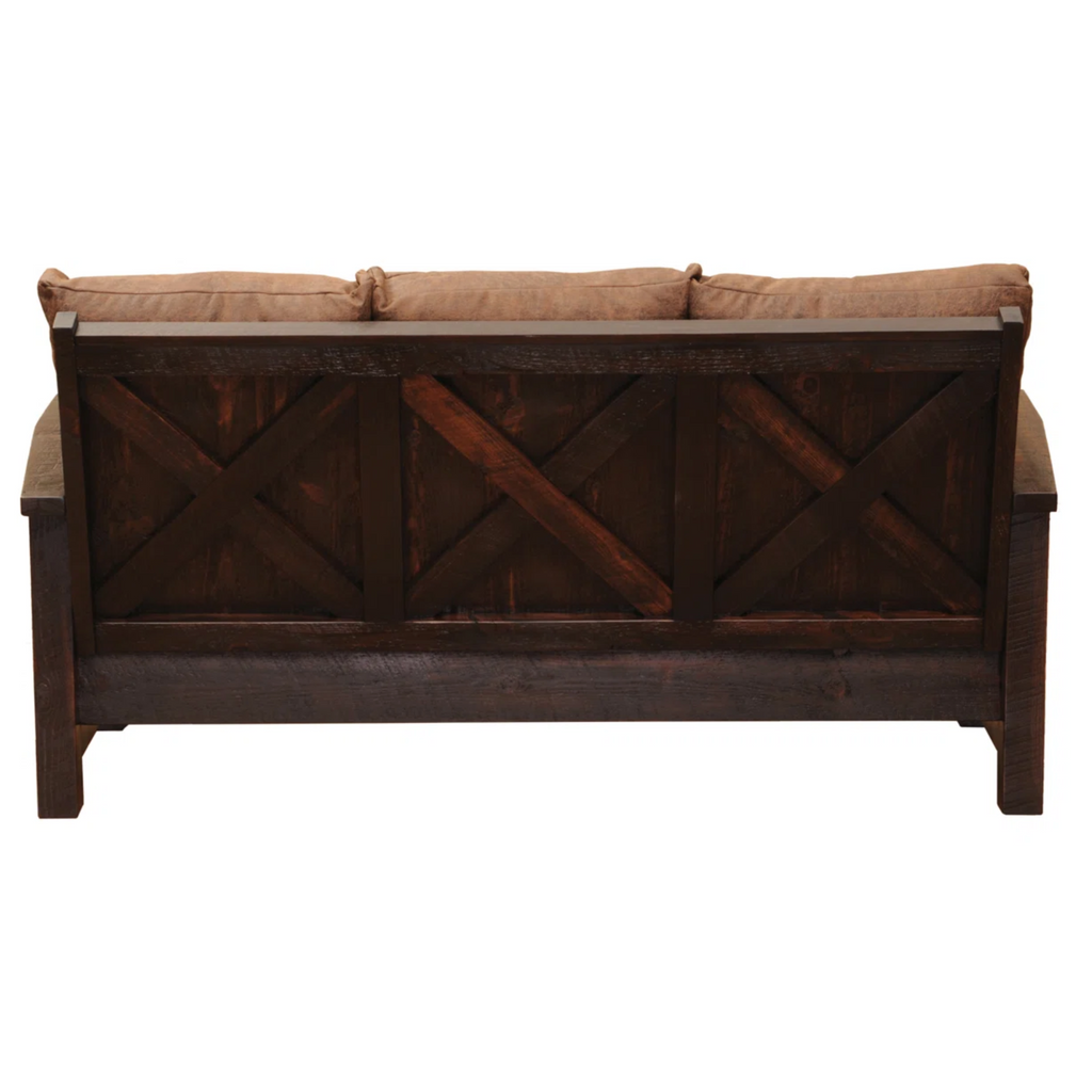 Fireside Lodge Barnwood Sofa Back View - Rustic Furniture Marketplace