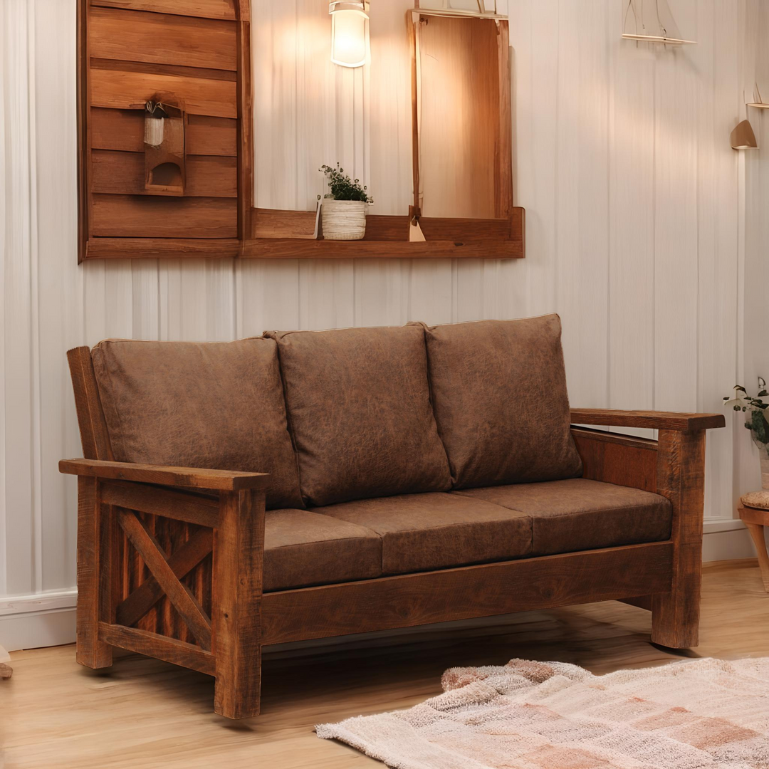 Fireside Lodge Barnwood Sofa - Rustic Furniture Marketplace