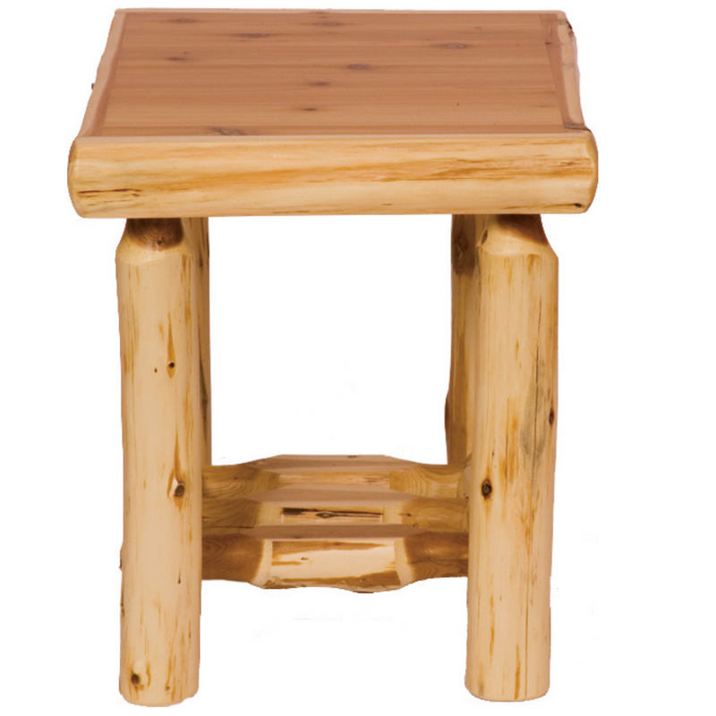 Fireside Lodge Cedar Log Open End Table - Rustic Furniture Marketplace