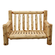 Fireside Lodge Cedar Log Loveseat Frame Front - Rustic Furniture Marketplace
