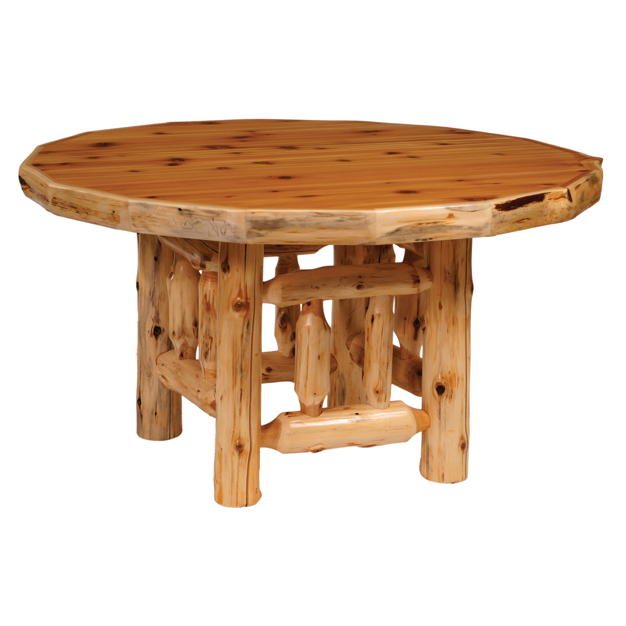 Fireside Lodge Cedar Log Round Dining Table