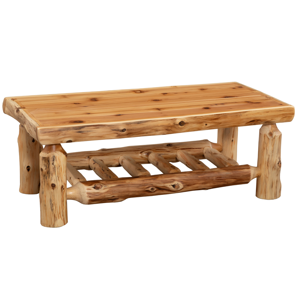 Fireside Lodge Rectangle Cedar Log Coffee Table