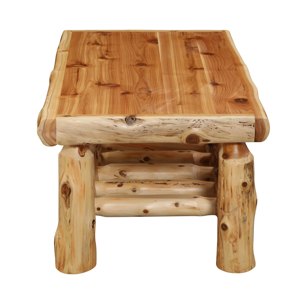 Fireside Lodge Rectangle Cedar Log Coffee Table