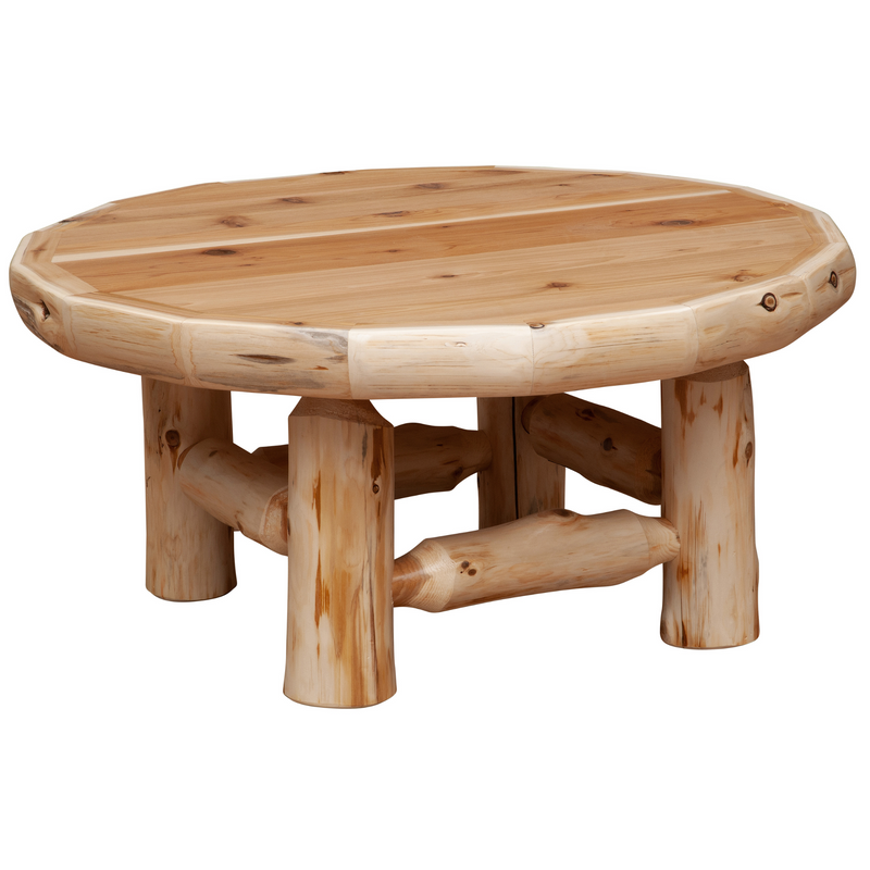 Fireside Lodge Round Cedar Log Coffee Table