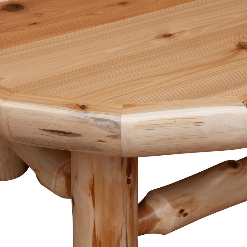 Fireside Lodge Round Cedar Log Coffee Table