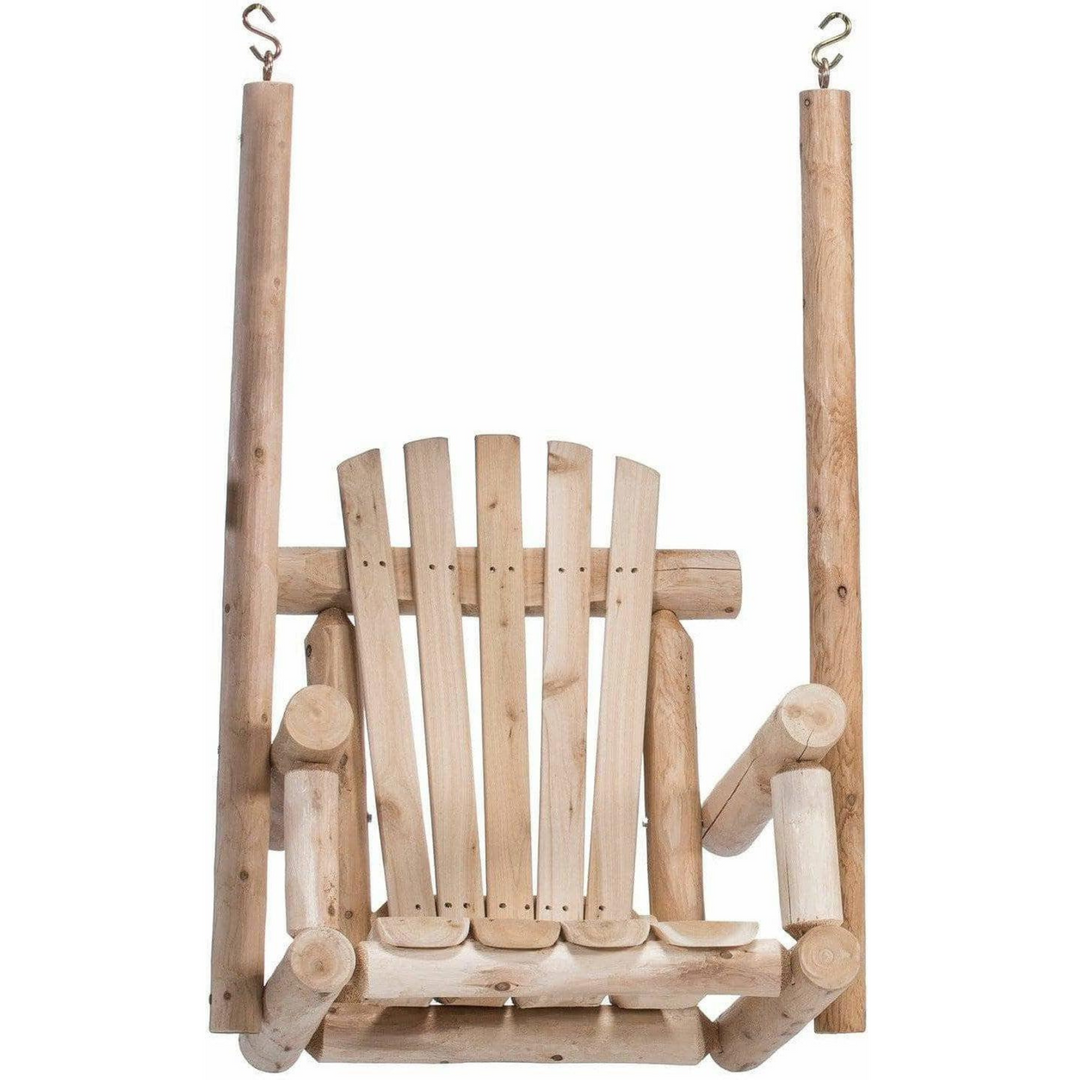 Lakeland Mills Cedar Log Single Chair Porch Swing