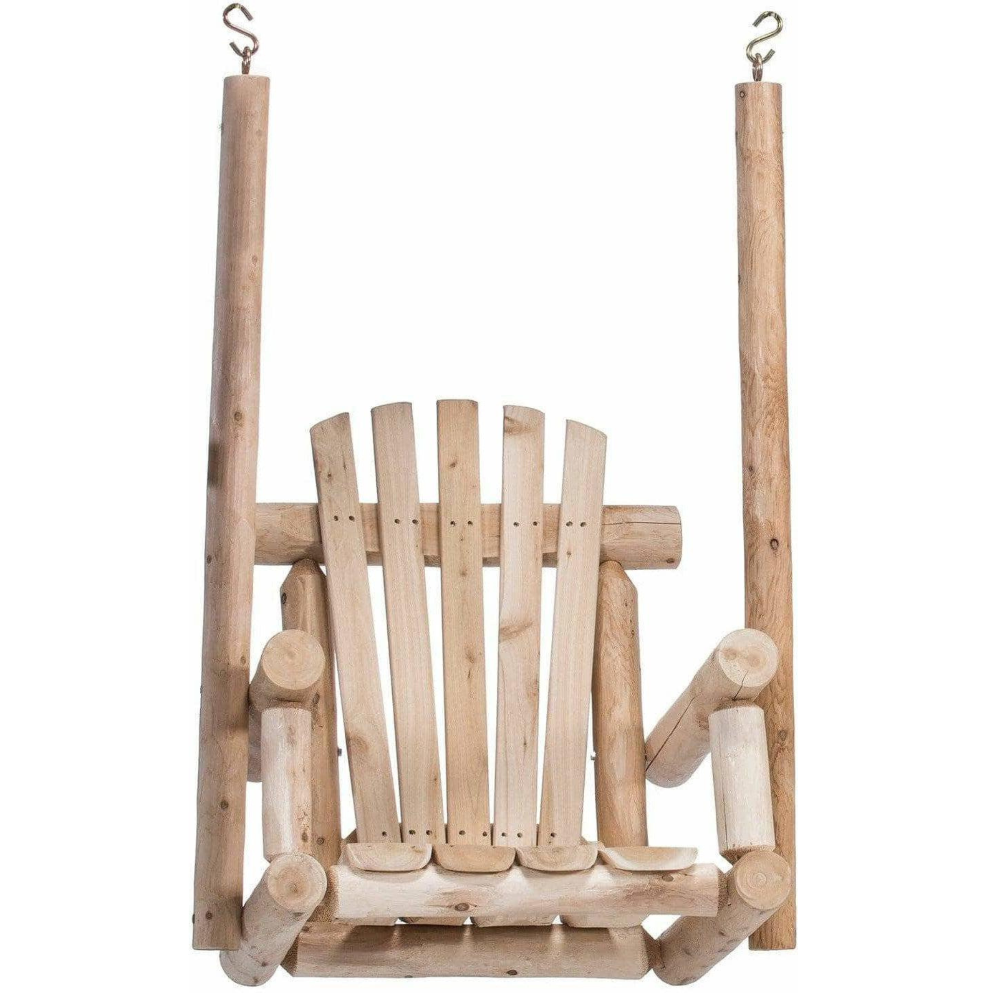 Lakeland Mills Cedar Log Single Chair Porch Swing