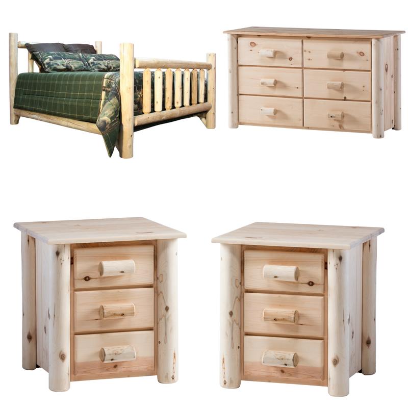 Lakeland Mills Cedar Log Rustic Bedroom Set