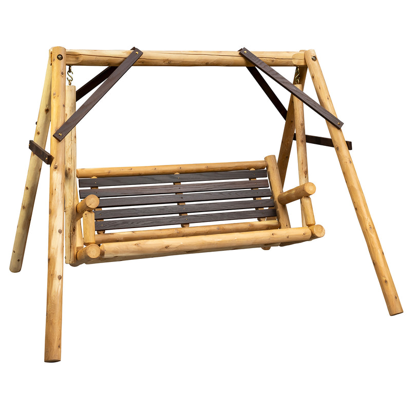 Lakeland Mills ThermaFusion 4-Foot Yard Swing in Clear Finish - Rustic Furniture Marketplace