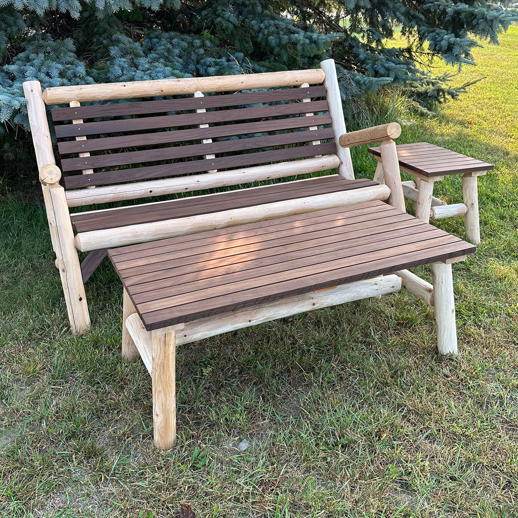 Lakeland Mills ThermaFusion 5-Foot Outdoor Loveseat Set in Natural Finish - Rustic Furniture Marketplace