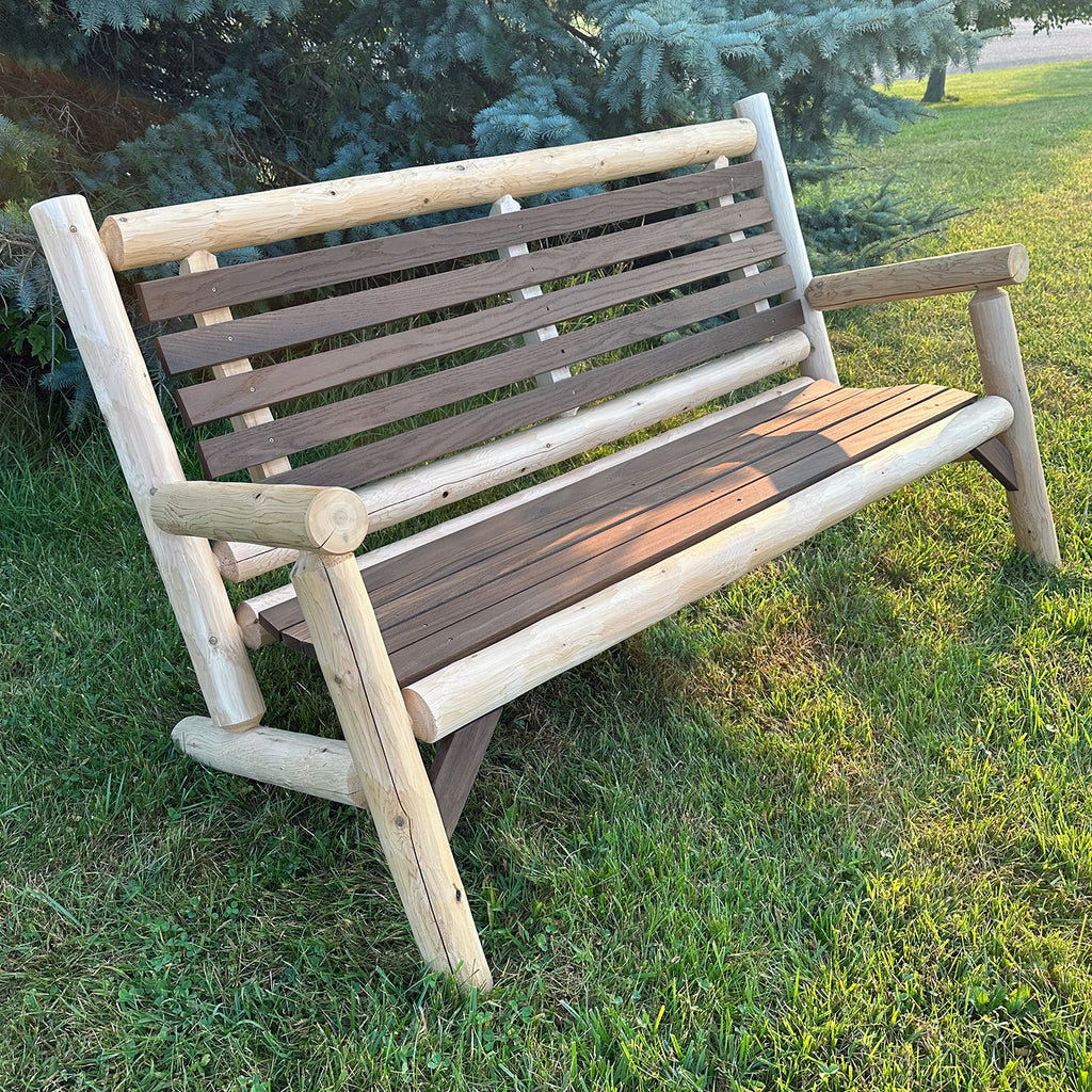 Lakeland Mills ThermaFusion 5-Foot Outdoor Loveseat in Natural Finish - Rustic Furniture Marketplace