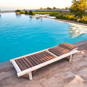 Lakeland Mills ThermaFusion Outdoor Chaise Lounge Chair Laid Down - Rustic Furniture Marketplace