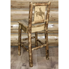 Montana Woodworks Glacier Country Collection Barstool with Back - Laser Engraved Design
