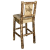Montana Woodworks Glacier Country Collection Barstool with Back - Laser Engraved Design