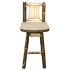 Montana Woodworks Glacier Country Collection Barstool with Back & Swivel with Upholstered Seat