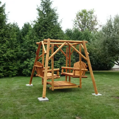 Moon Valley Rustic Double Glider Swing Without Canopy