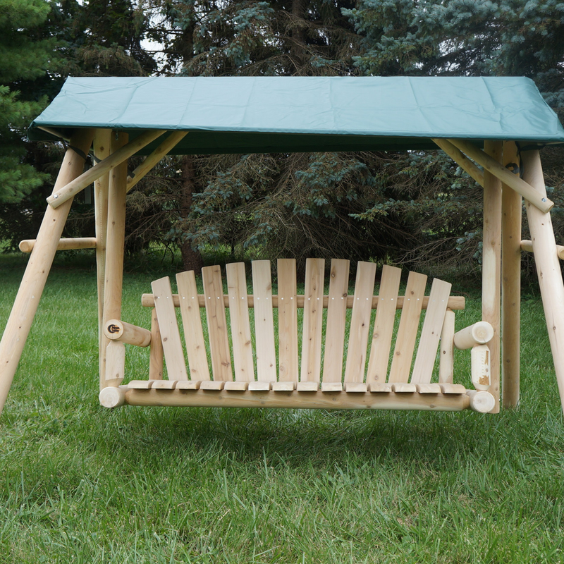 Moon Valley Rustic Cedar Log 5-Foot Swing Outdoor Canopy