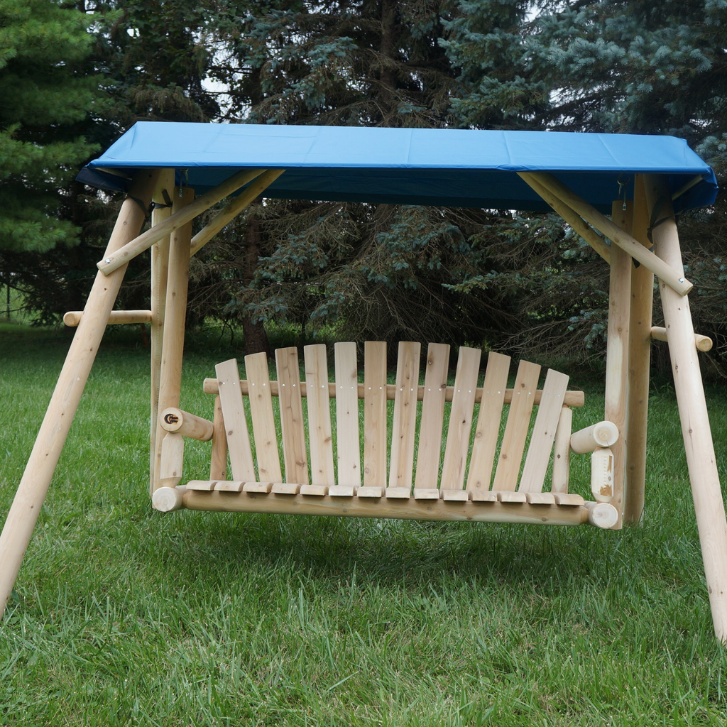 Moon Valley Rustic Cedar Log 5-Foot Swing Outdoor Canopy