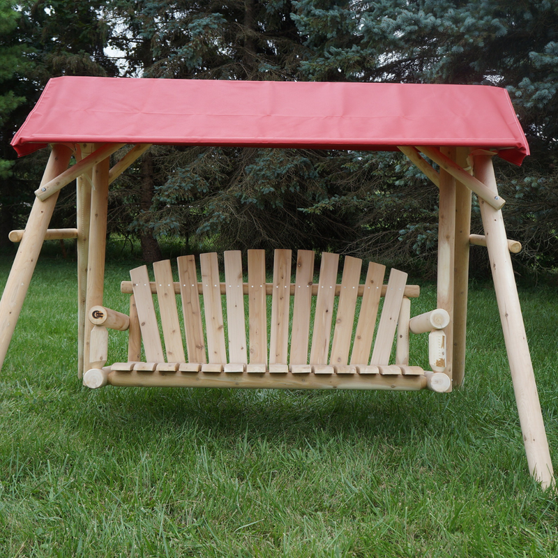 Moon Valley Rustic Cedar Log 5-Foot Swing Outdoor Canopy