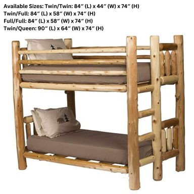 Rocky Top Rustic Cedar Bunk Bed Sizes -Rustic Furniture Marketplace