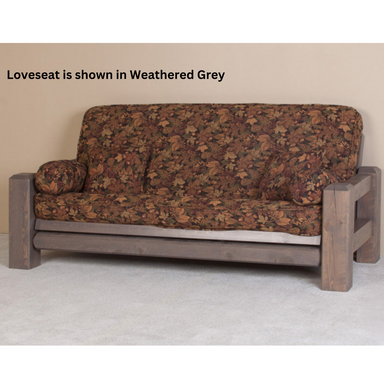 Viking Log Barnwood Loveseat Futon Weathered Grey - Rustic Furniture Marketplace