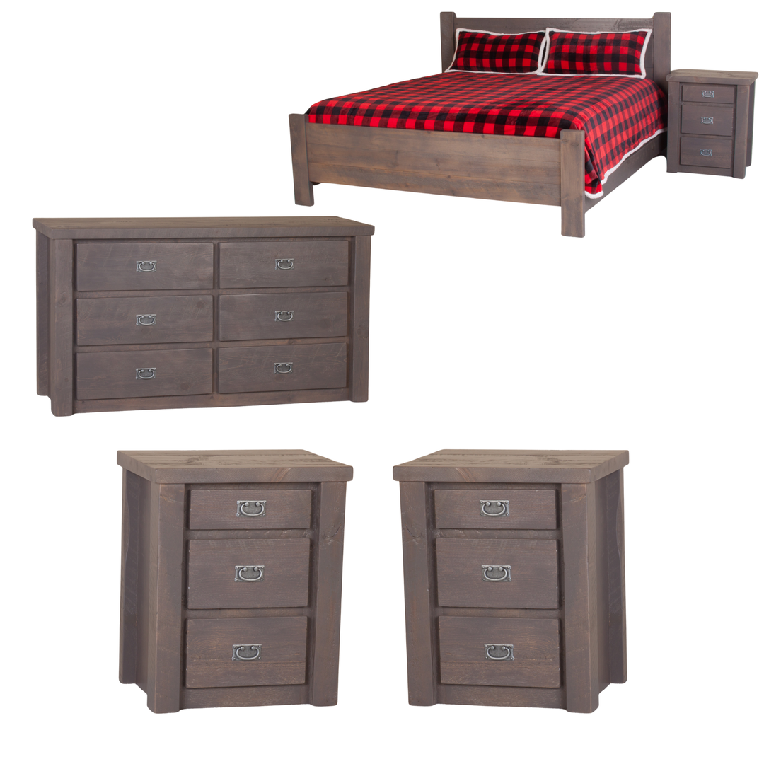 Viking Log Mustang Barnwood Rustic Bedroom Set