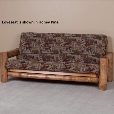 Viking Log Northern Exposure Loveseat Futon Honey Pine - Rustic Furniture Marketplace