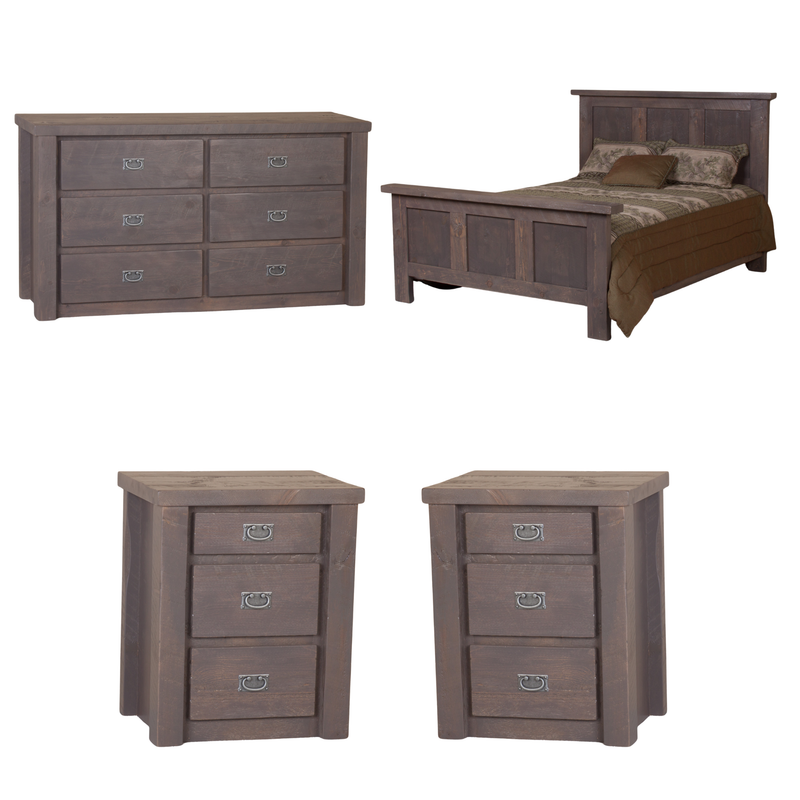 Viking Log Pioneer Barnwood Rustic Bedroom Set