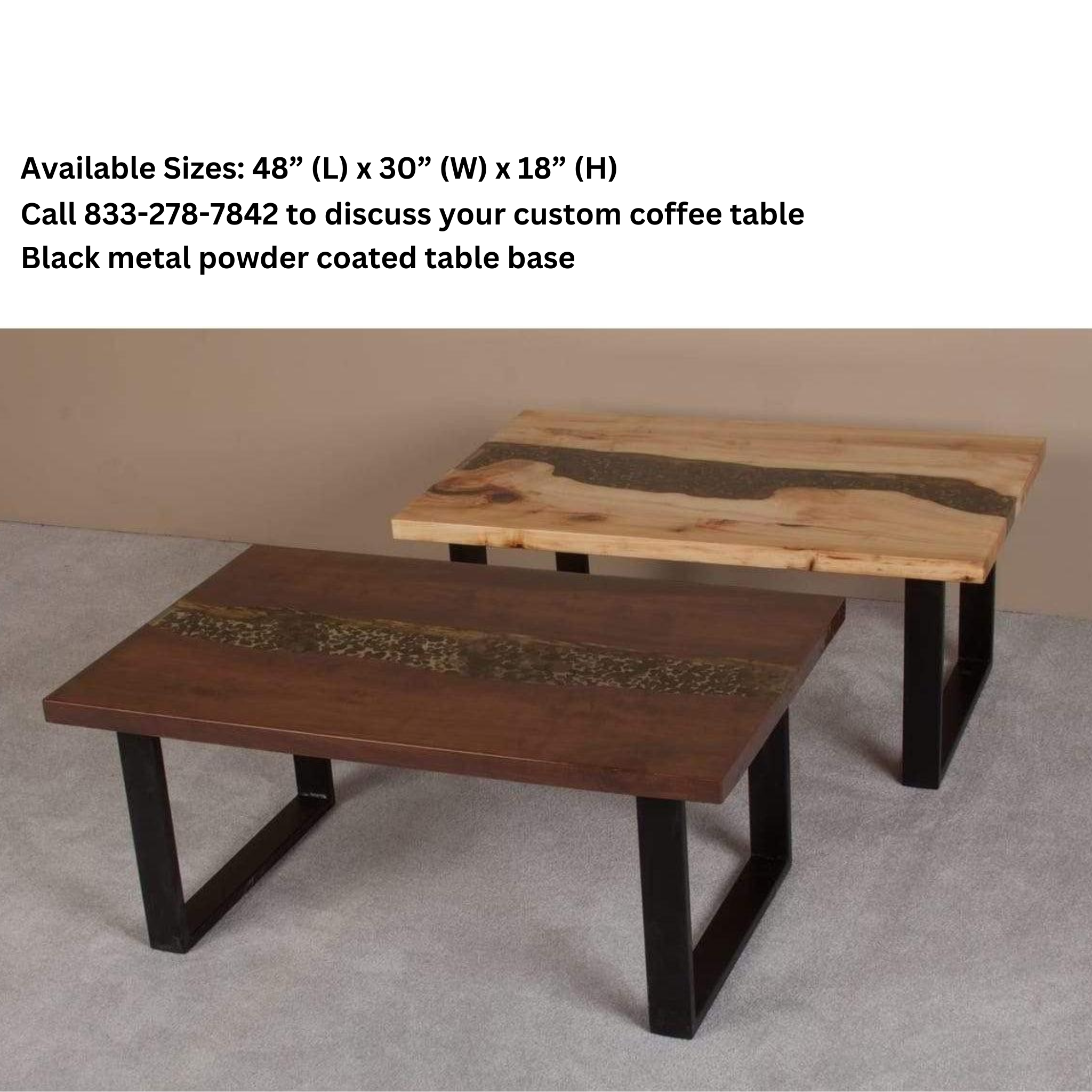 Viking Log Resin River Coffee Tables - Rustic Furniture Marketplace