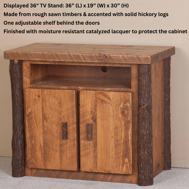 Viking Log Sawtooth Hickory 36-Inch TV Stand - Rustic Furniture Marketplace