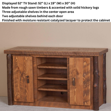 Viking Log Sawtooth Hickory 52-Inch TV Stand - Rustic Furniture Marketplace