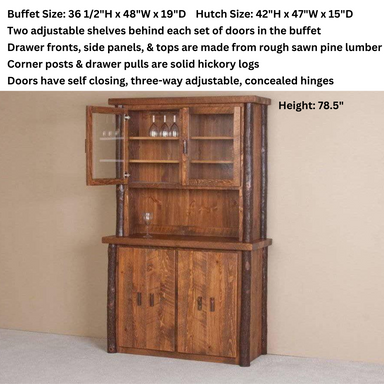 Viking Log Sawtooth Hickory Buffet & Hutch - Rustic Furniture Marketplace