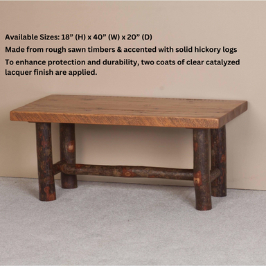 Viking Log Sawtooth Hickory Coffee Table - Rustic Furniture Marketplace