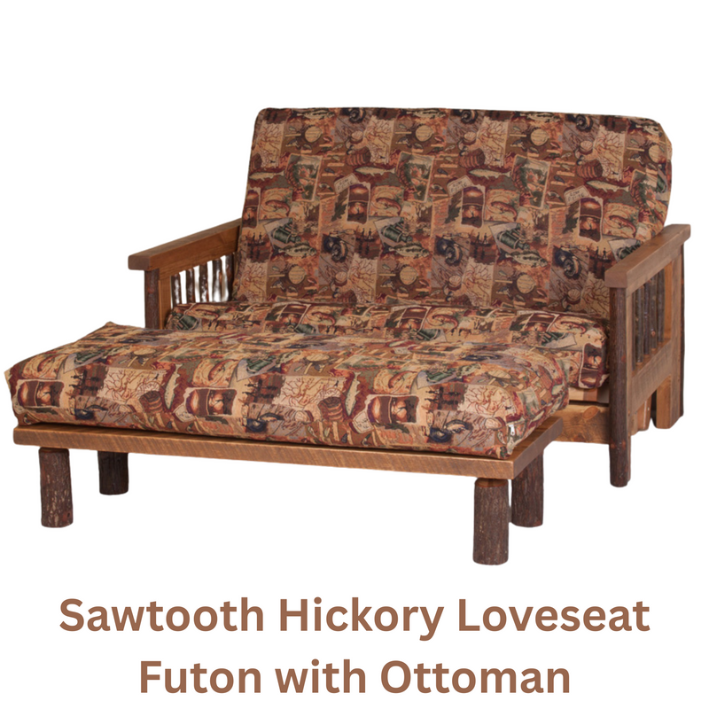 Viking Log Sawtooth Hickory Futon