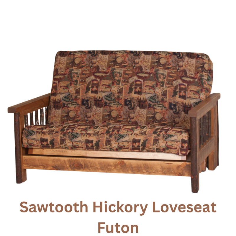 Viking Log Sawtooth Hickory Futon