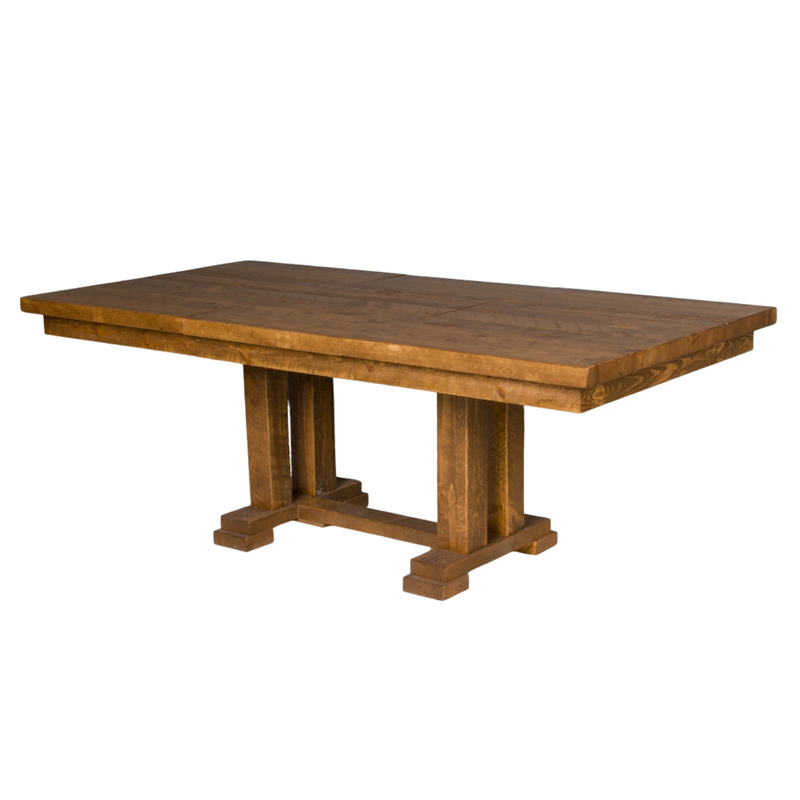 Viking Log Trestle Barnwood Dining Table