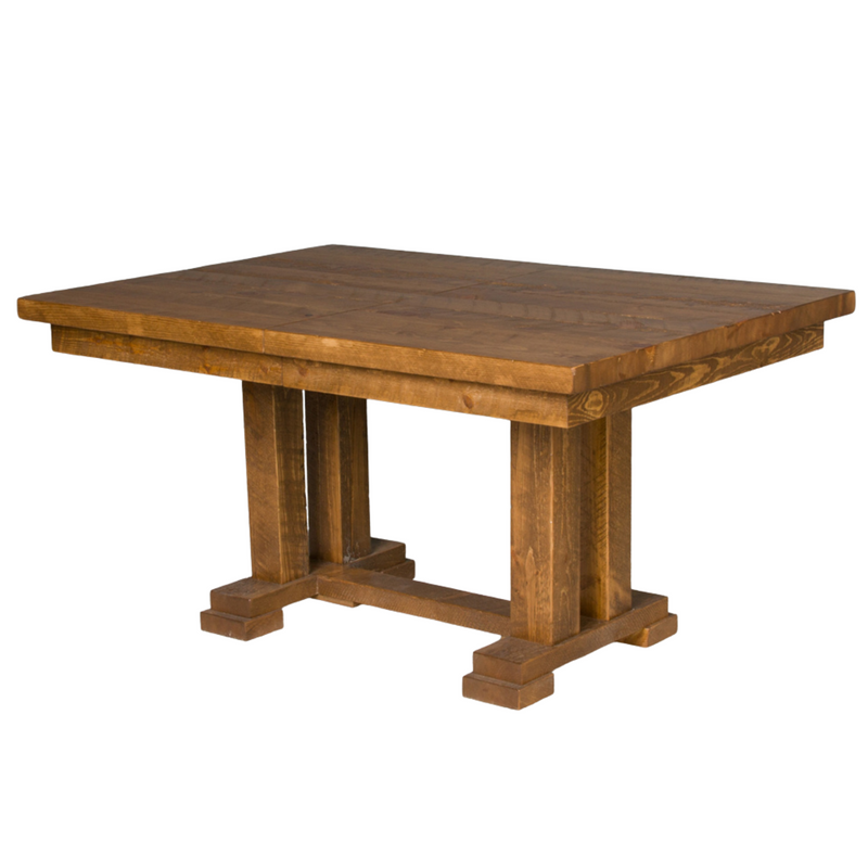 Viking Log Trestle Barnwood Dining Table