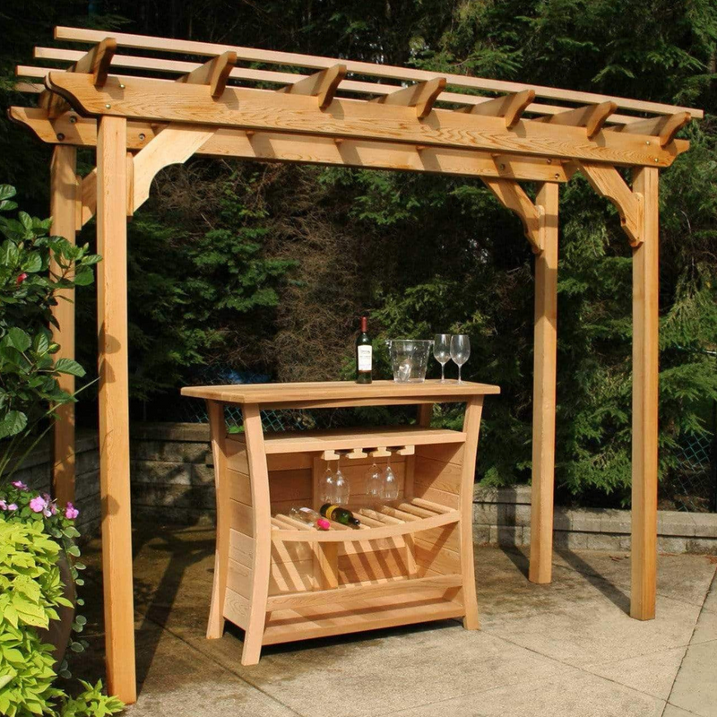 Creekvine Designs Red Cedar Courtyard Pergola with Cart - Rustic Furniture Marketplace