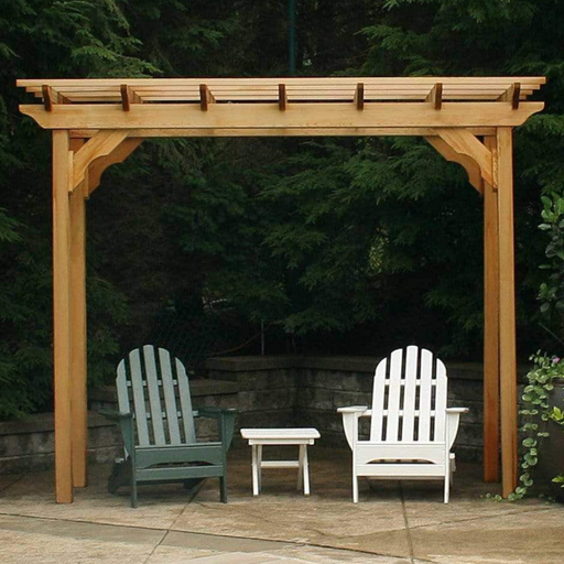 Creekvine Designs Red Cedar Courtyard Pergola with Chairs & Table - Rustic Furniture Marketplace