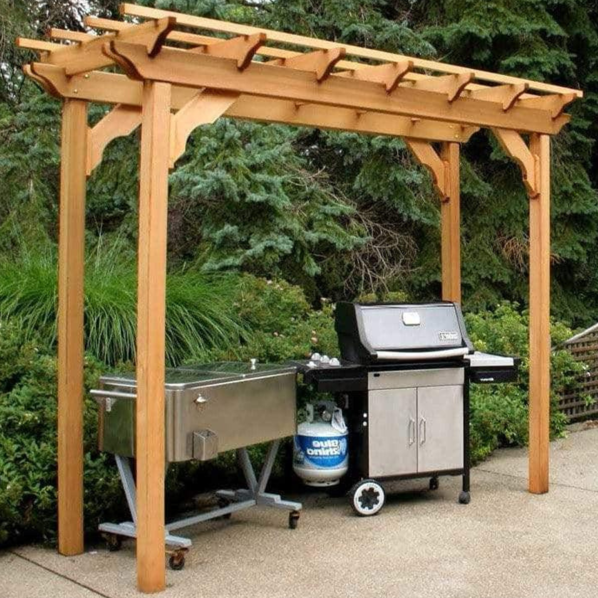 Creekvine Designs Red Cedar Courtyard Pergola - Rustic Furniture Marketplace
