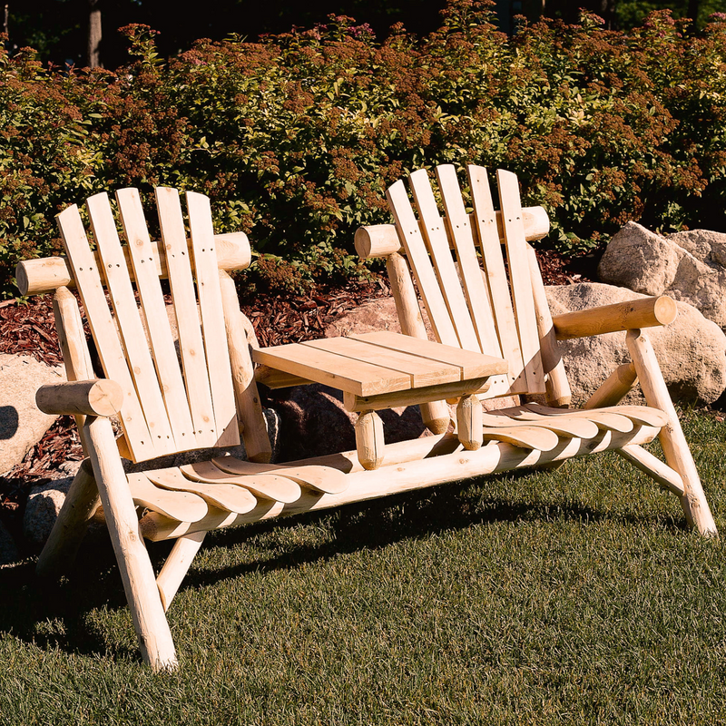 Lakeland Mills Cedar Log Tete-A-Tete in Park - Rustic Furniture Marketplace