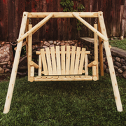 Lakeland Mills Cedar Log 4 Foot Yard 
Swing - Rustic Furniture Marketplace