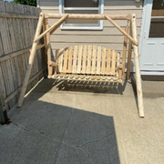 Lakeland Mills Cedar Log 5’ Country Garden Yard Swing-Rustic Furniture Marketplace