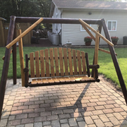 Lakeland Mills Cedar Log 5’ Country Garden Yard Swing-Rustic Furniture Marketplace