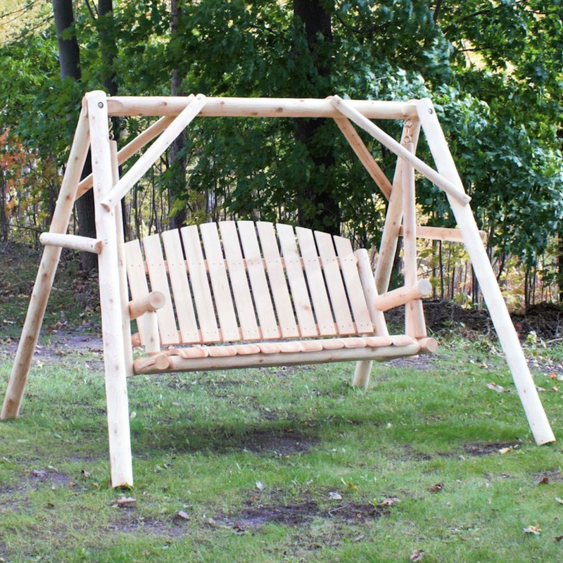 Lakeland Mills Cedar Log 5’ Country Garden Yard Swing