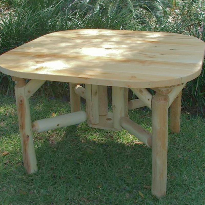 Lakeland Mills Cedar Log Outdoor Dining Table