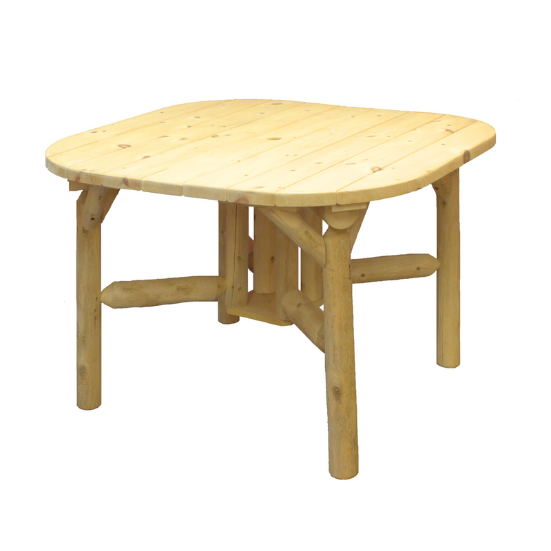Lakeland Mills Cedar Log Outdoor Dining Table