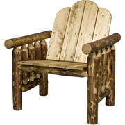 Wooden chair with rustic design on a white background